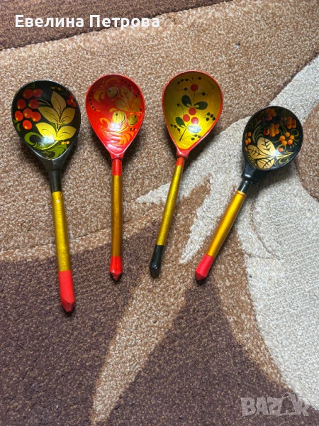 Дървени рисувани лъжици Хохлома, снимка 1