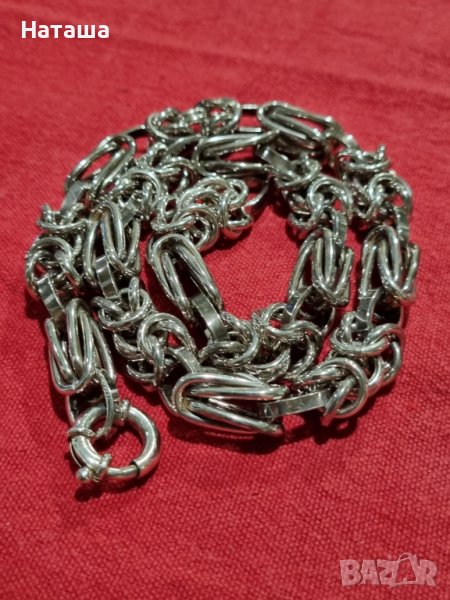 Масивен сребърен синджир кралска плетка , снимка 1