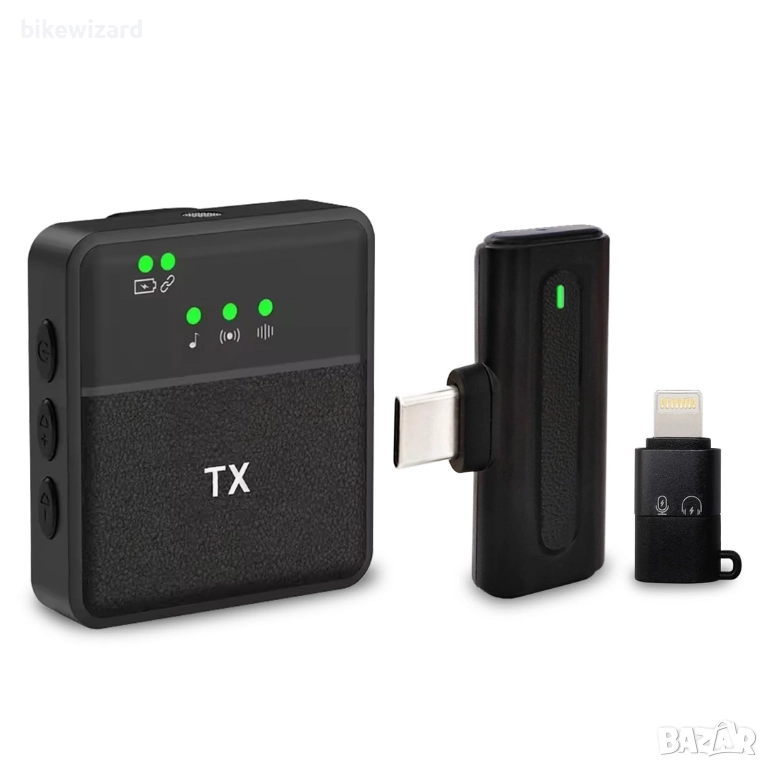 Безжичен микрофон Lavalier за iPhone, Android, компютър, лаптоп, 2.4GHz Plug & Play НОВ, снимка 1