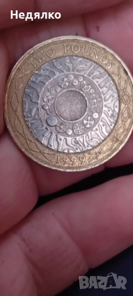 Монета 2 паунда 1999г., снимка 1