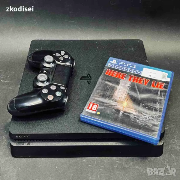 Конзола SONY - PS4 SLIM с 1бр. джойстик и 1бр. игра, снимка 1