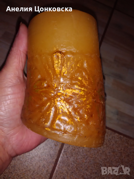 Старинна масивна свещ, снимка 1