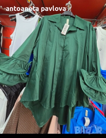 Макси риза в маслено зелено