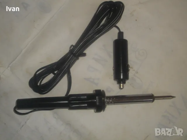 НОВ 12 ВОЛТА ПОЯЛНИК КЪМ ЗАПАЛКАТА НА АВТОМОБИЛ СТАРО КАЧЕСТВО ОТЛИЧЕН 215мм Остър връх 3 м кабел, снимка 2 - Поялници и запояване - 47977815