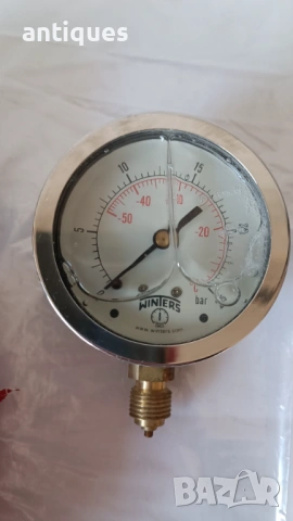 Манометър - WINTERS - PFQ1365 - 2.5"x1/4" - 0-25bar/celsius, снимка 2 - Други машини и части - 53017975