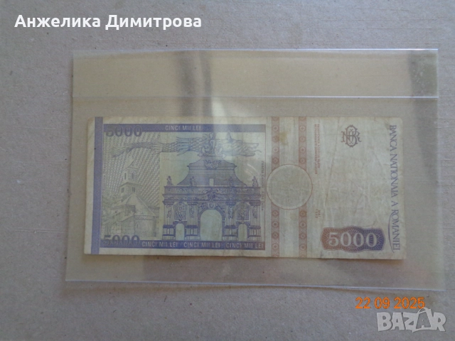Рядка 5000 лей -1993г., снимка 2 - Нумизматика и бонистика - 51777908