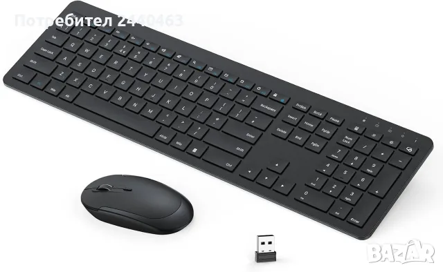 Wireless Rechargeable Keyboard / Клавиaтура & Мишка / Mouse / Комплект - нова