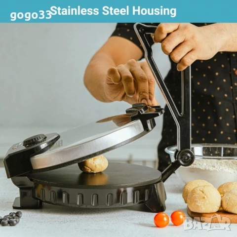 Преса за тортили и чапати 1200W  – автентични мексикански и индийски вкусове у дома за секунди!, снимка 4 - Други - 50799556