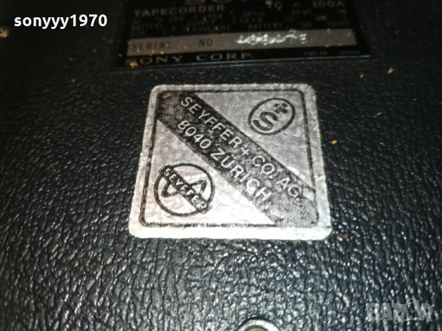 SONY TC-100A MADE IN JAPAN-Zürich/SWISS 0103211953, снимка 10 - Радиокасетофони, транзистори - 32004208