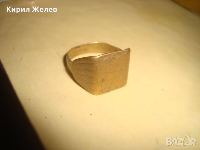 19 ВЕК БРОНЗОВ РЯДЪК ПРЪСТЕН РЪЧНА МАЙСТОРСКА ИЗРАБОТКА с НАДПИСИ ОТВЪТРЕ 24848, снимка 6 - Антикварни и старинни предмети - 34370450