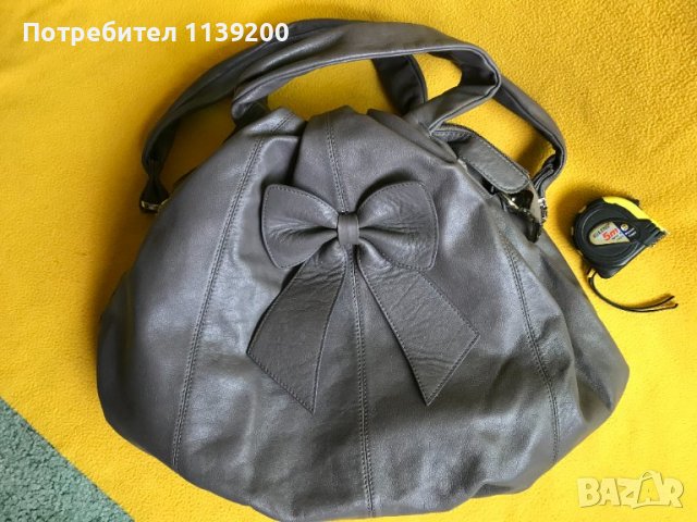 Frederic T Paris дамска обемна сива чанта естествена кожа оригинал, снимка 13 - Чанти - 37320710