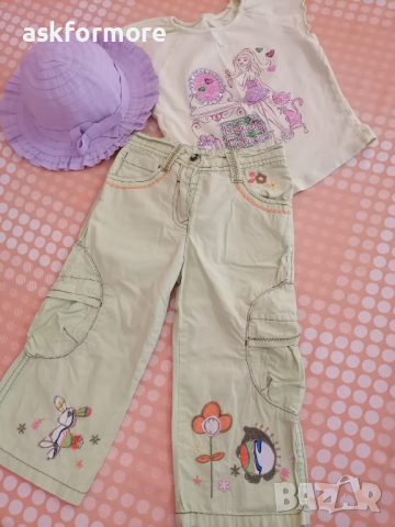 Комплект блузка, шапка, панталон, снимка 2 - Панталони и долнища за бебе - 44601388