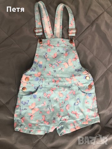 Дънков гащеризон на пеперуди за момиче, снимка 1