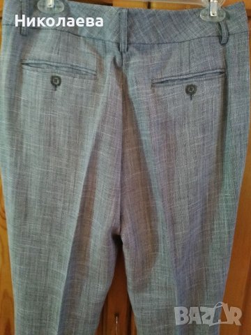 Сив елегантен панталон "Strauss";Кариран панталон,L, снимка 3 - Панталони - 40472182