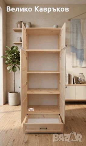 Двукрилен гардероб с рафтове, снимка 2 - Гардероби - 54234586