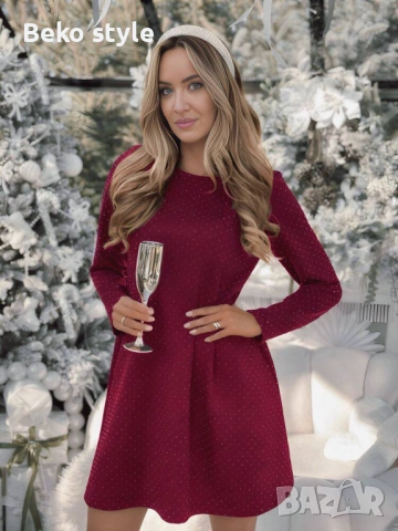 Дамска рокля с блестящи камъчета, снимка 2 - Рокли - 52536647