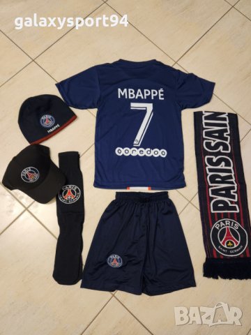   МБАПЕ ПСЖ Шапка + Тениска и шорти 2023 Комплект Детско от 4 до 16г., снимка 7 - Футбол - 38686764
