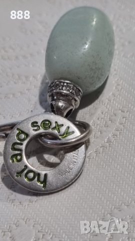 Vintage сребърна висулка Arezzo Italy с нефрит , снимка 3 - Колиета, медальони, синджири - 44186148