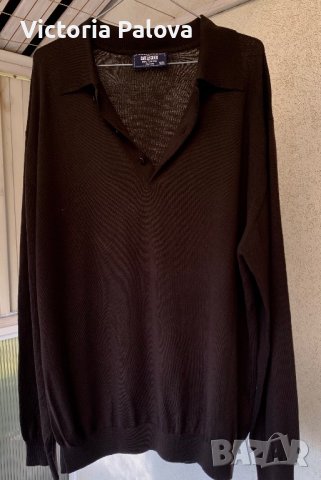 Шоколадов пуловер/блуза CAFÉ COTON Франция екстра нежен меринос, снимка 2 - Блузи - 42378372