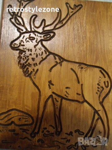 № 8074 старо дървено пано   - резбовани орнаменти   - размер - 31 / 24,5 см, снимка 2 - Други ценни предмети - 50500045