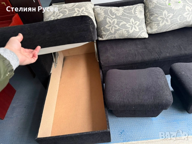 050211 ъглов холов разтегателен диван 200/230 см -цена 125 евро или  244,48 лева - издърпваща се дол, снимка 2 - Дивани и мека мебел - 53377234