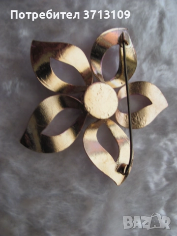 Красива брошка -цвете с полускъпоценен камък, снимка 5 - Други - 51644705