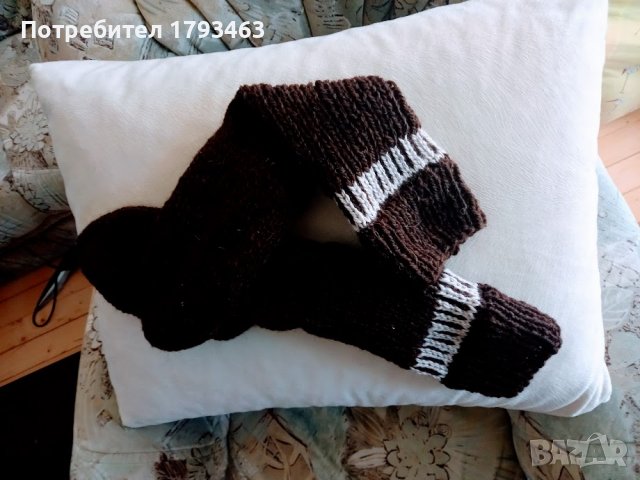 ръчно плетени мъжки чорапи от вълна, размер 44, снимка 2 - Мъжки чорапи - 40056456