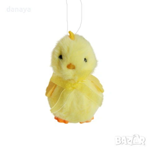 6504 Висяща великденска декорация пиленце с панделка, 9 см, снимка 5 - Декорация за дома - 53910730