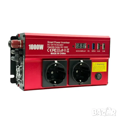 Автомобилен инвертор 12V към 220V 1000W