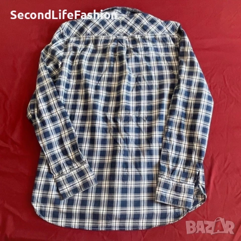 Мъжка карирана синя риза с дълъг ръкав GAASTRA размер M, снимка 5 - Ризи - 53203909