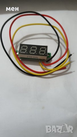 0,28" три изводен 0-100V волтметър, снимка 1 - Друга електроника - 29320442