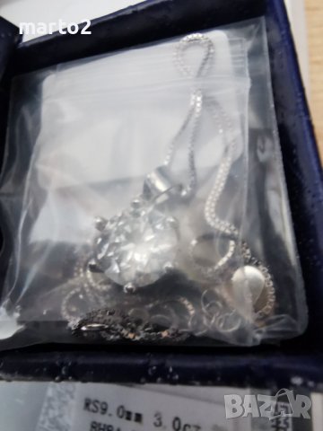 Сребърнo Колие S925 с Платинено покритие и камък Мойсанит - 4 карата!, снимка 11 - Колиета, медальони, синджири - 37370483