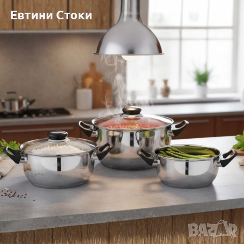 Комплект тенджери MC1855 6 части с капаци и ергономичен дизайн, снимка 5 - Съдове за готвене - 52150253