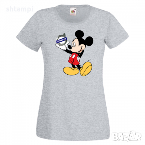 Дамска тениска Mickey Mouse Volvo.Подарък,Изненада,, снимка 4 - Тениски - 36529641