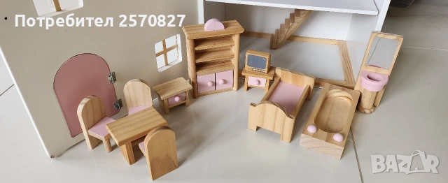 Дървена къщичка с мебели, снимка 7 - Други - 53172094