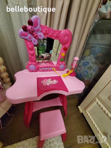 Детска тоалетка с микрофон, огледало, звук и светлина, снимка 5 - Музикални играчки - 40060023