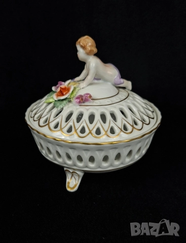 Ажурна бонбониера с капак - PMP, Германия, снимка 3 - Декорация за дома - 52612532