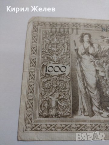 Райх банкнота - Германия - 1000 марки / 1910 година- 17962, снимка 10 - Нумизматика и бонистика - 31019911