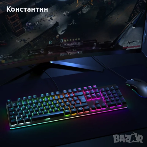  Механична геймърска клавиатура Aukey KM-G12, снимка 8 - Геймърски - 52591849