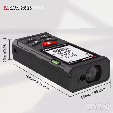 Лазерна Ролетка дигитален далекомер с дисплей 100м обхват Рулетка, снимка 8 - Измервателни инструменти - 51960115