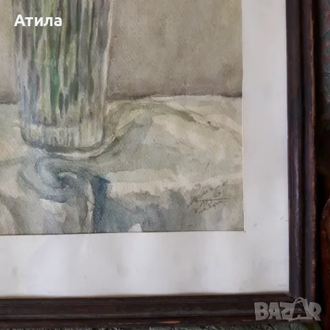 картина акварел 63/39 см, снимка 3 - Картини - 49855257