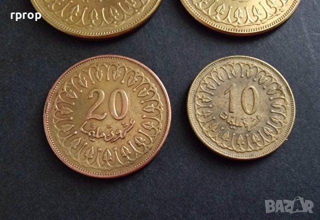Монети. Тунис . 5 , 2, 1 и 1/2 динар, 10,  20, 50 и 100  милима. 8 бройки. , снимка 11 - Нумизматика и бонистика - 39482442