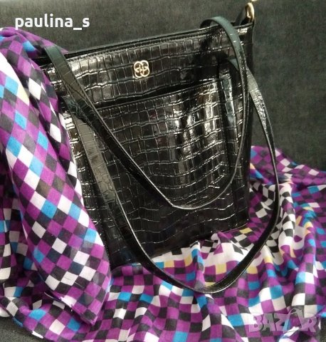Луксозна лачена чанта в кроко принт , снимка 3 - Чанти - 36913067
