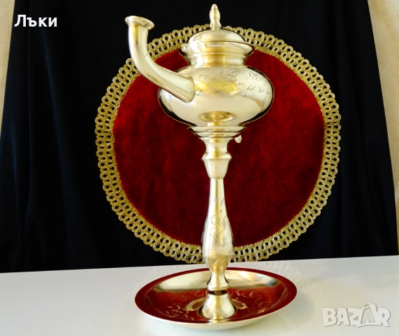 Бронзова маслена лампа на Аладин,29 см. , снимка 3 - Антикварни и старинни предмети - 51800261