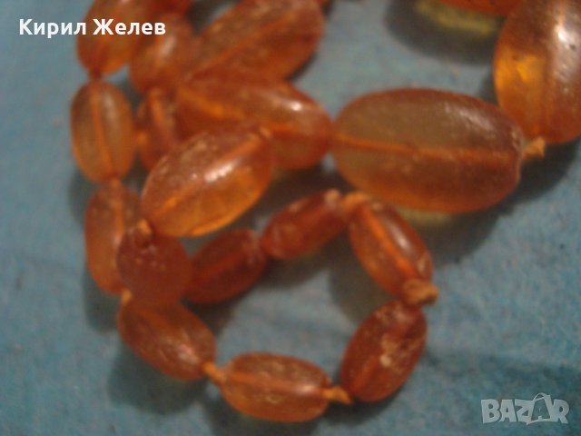 СТАРА РУСКА КЕХЛИБАРЕНА ОГЪРЛИЦА 100% НАТУРАЛЕН БАЛТИЙСКИ КЕХЛИБАР БАРАБАННО СТРУГОВАН УНИКАТ 26985, снимка 16 - Антикварни и старинни предмети - 35053804