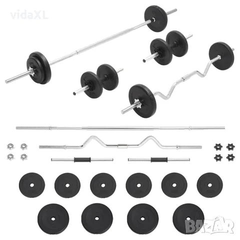 vidaXL Комплект щанги и дъмбели 30 кг