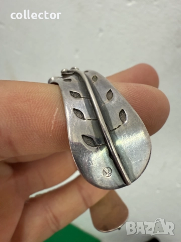 Стара немска гривна / сребърна. №7580, снимка 9 - Гривни - 52303003