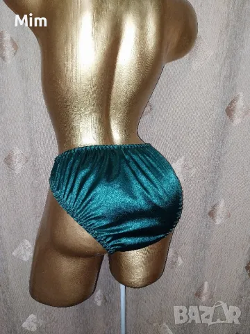  XL Сатенена бикина в маслено зелено, снимка 5 - Бельо - 48735496