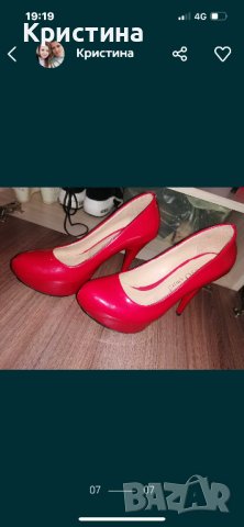 Червени токчета, снимка 5 - Дамски обувки на ток - 42379298