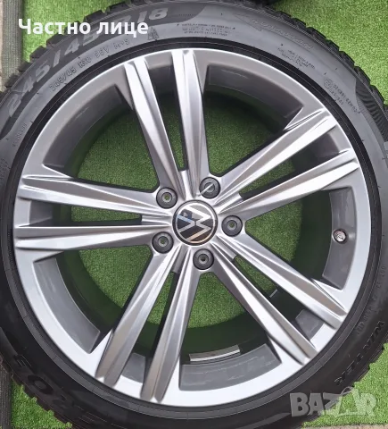 Продавам 4бр оригинални 18-ки джанти с зимни гуми за Фолксваген Артеон, Пасат, Тигуан, Голф, , снимка 5 - Гуми и джанти - 56232757